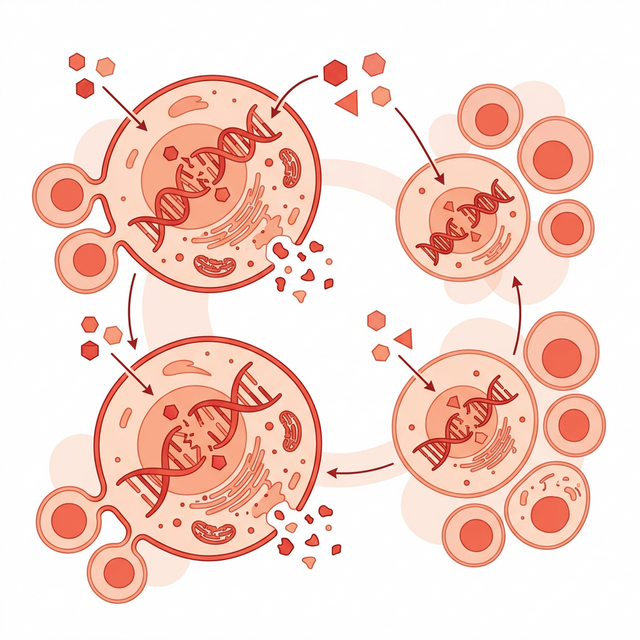 Cytotoxic chemotherapy disrupting DNA replication in cancer cells